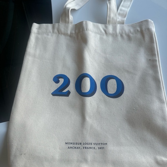 Louis Vuitton Cream Tote with Blue Print - Picture 1 of 2